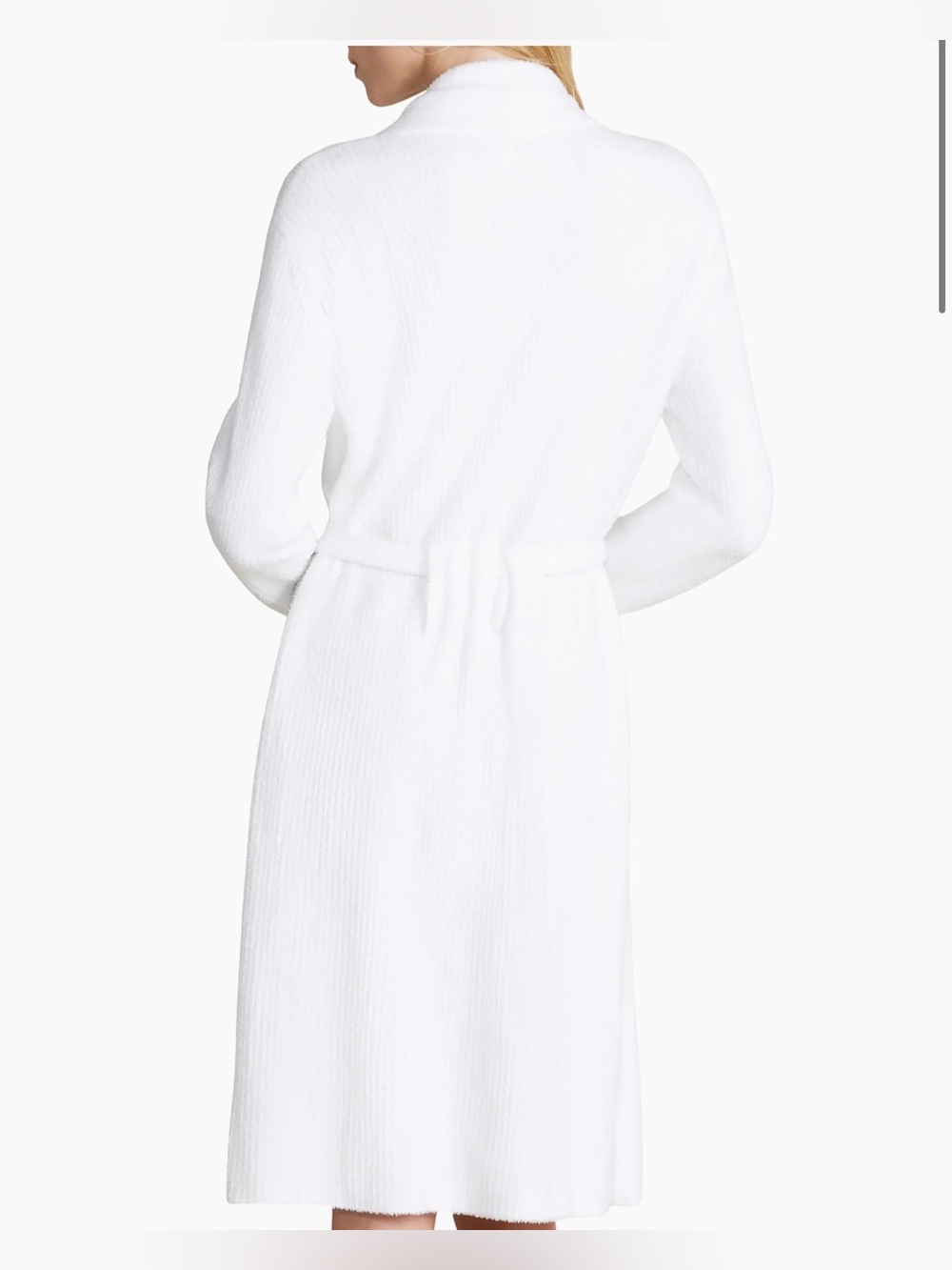 NWOT Barefoot Dreams CozyChic Lite Rib-Knit Robe in White Size Small - Picture 3 of 7